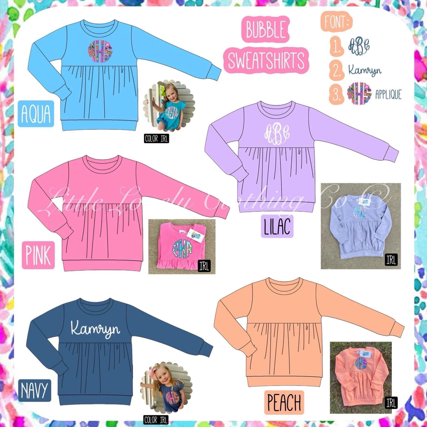 Bubble Sweatshirt Mono Presale ETA Late Sept to LLCCO Then to Customers