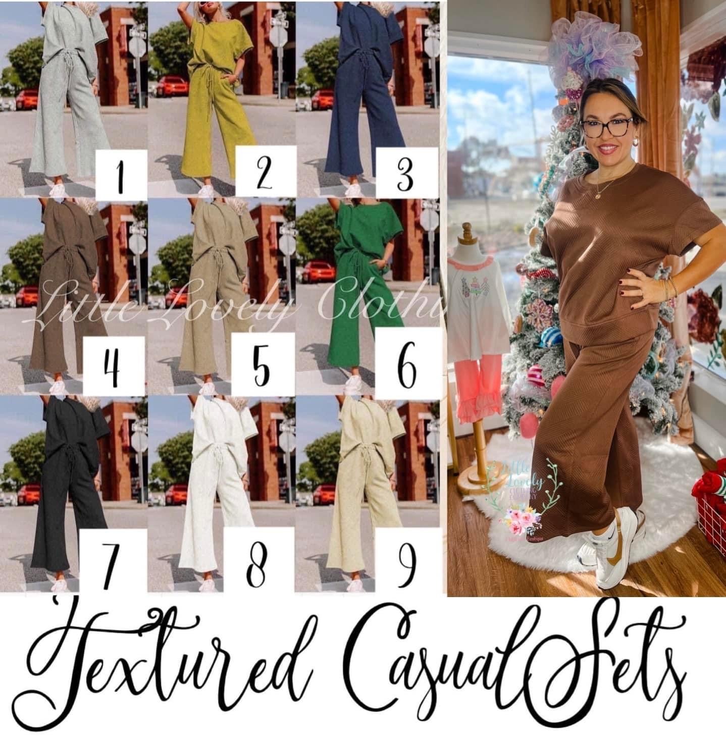 Textured Casual Sets Round 2 ETA Ship to Customer 3 Weeks