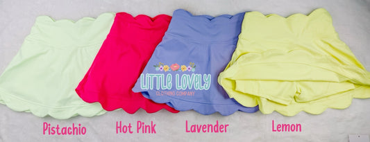 SCALLOPED GIRLS ATHLETIC SKORTS