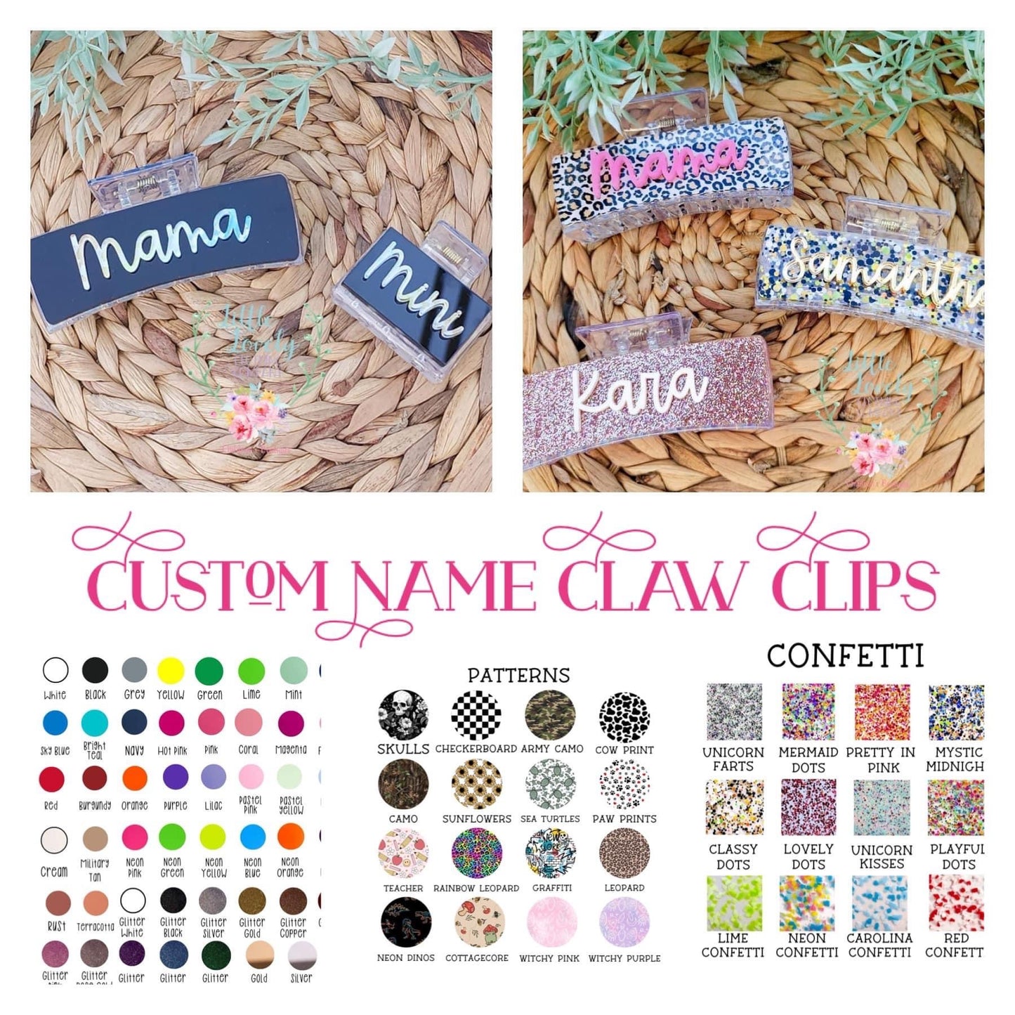 Custom Claw Clips ETA Early Dec to LLCCO