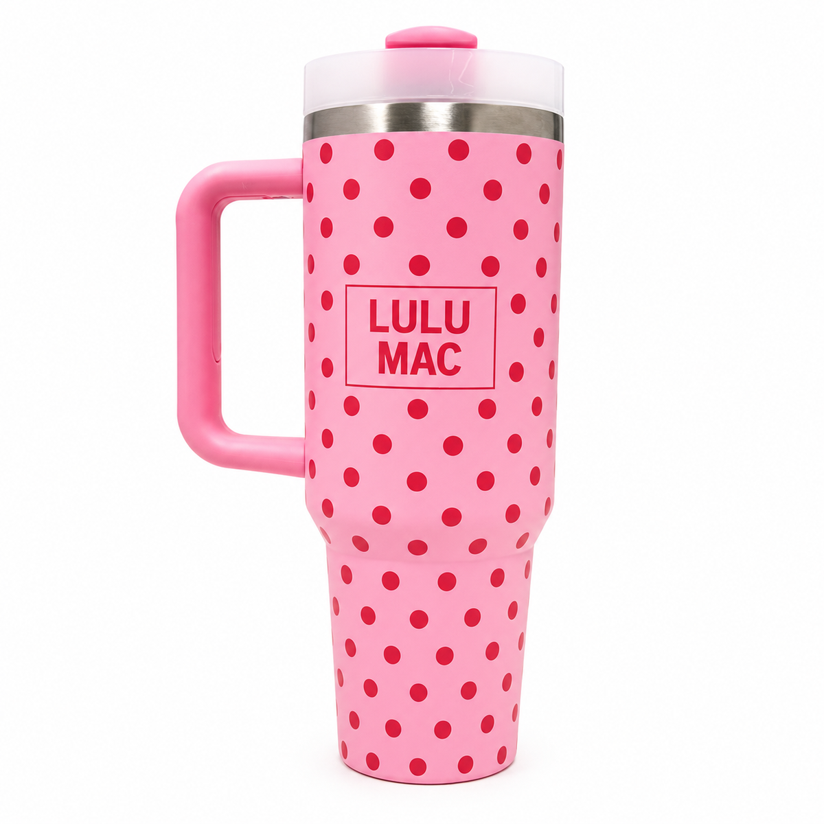 Lulu Mac LT PINK W/HOT PINK DOT TUMBLER β Presale ETA Late November