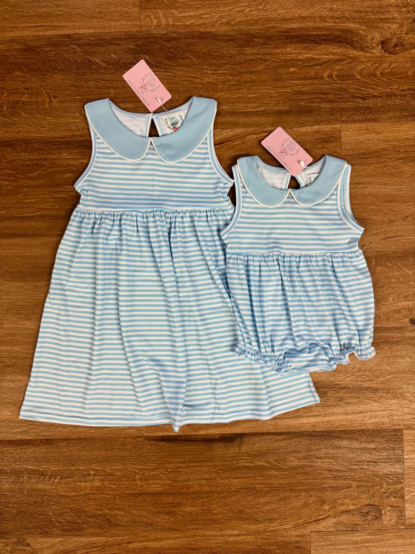 Girls Striped Dress and Bubble