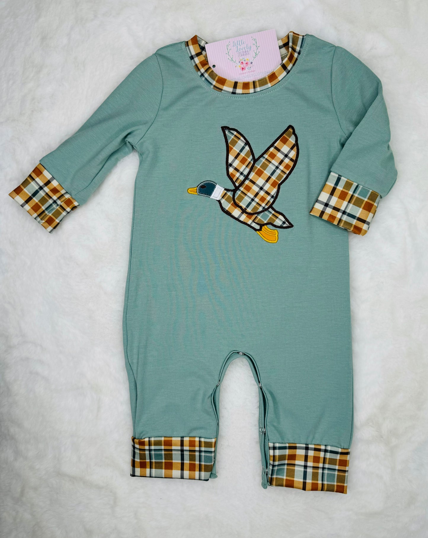 Mallard and Plaid Boys Romper