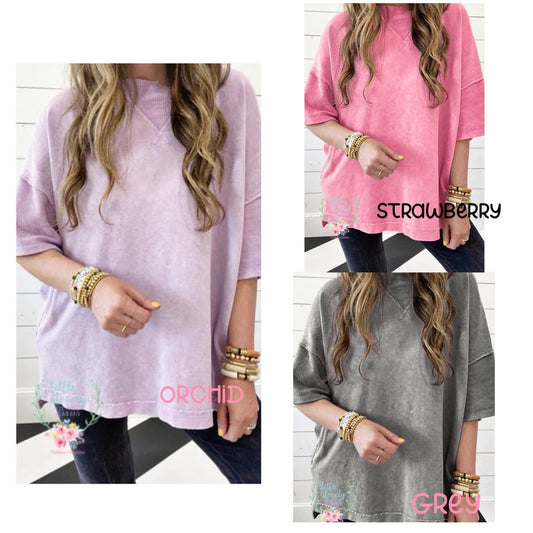 Mineral Wash Raw Hem Oversized Tees Presale Eta Late March to LCCO Then to Customers
