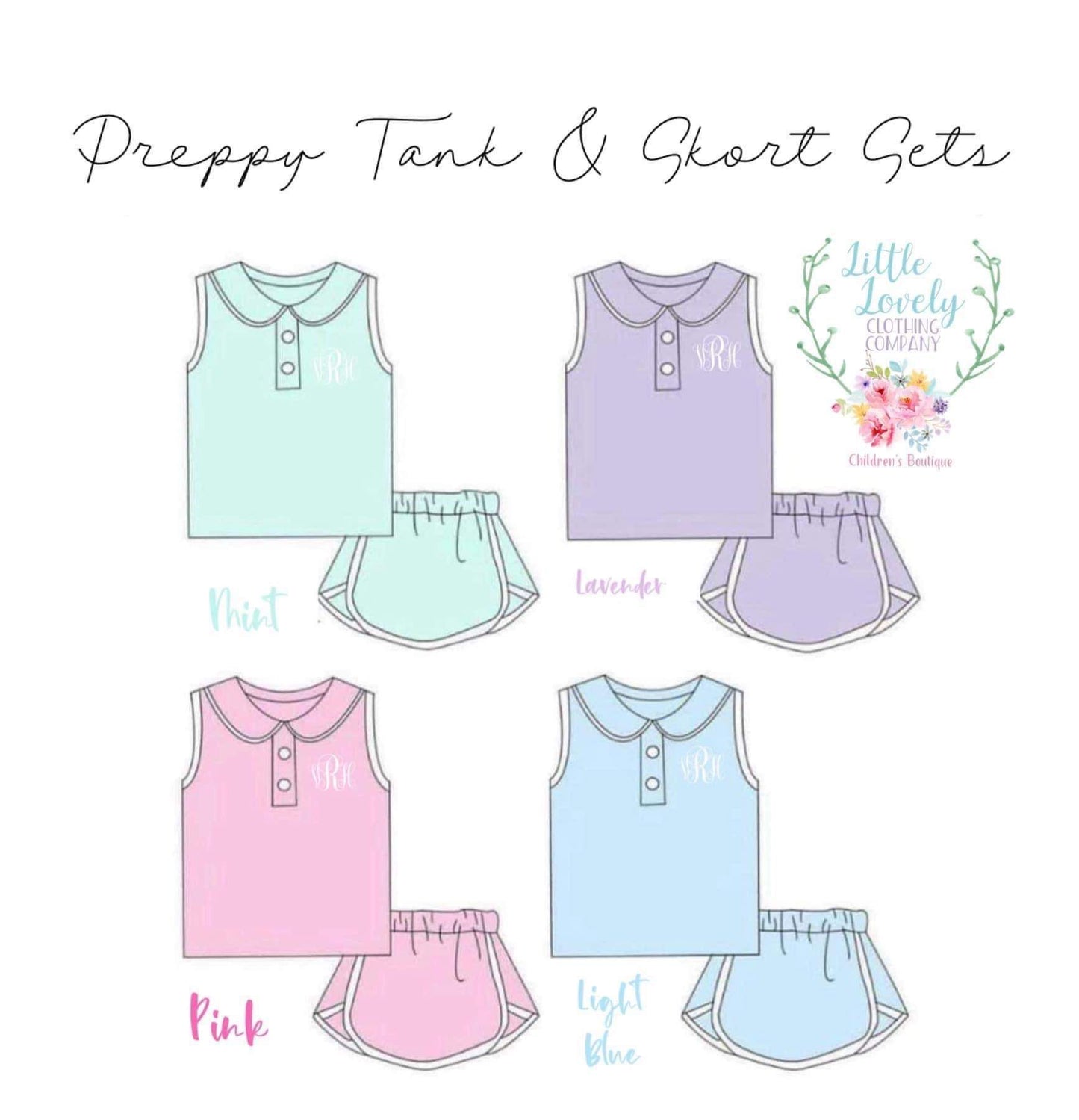 Preppy Tank & Skort Sets Presale ETA Late May to LLCCO Then to Customers