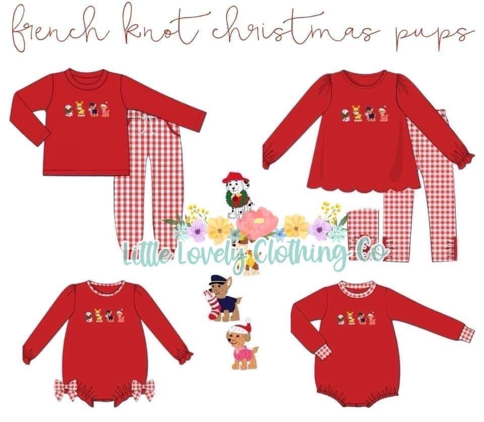 French Knot Christmas Pup ETA Late Nov to LLCCO Then to You