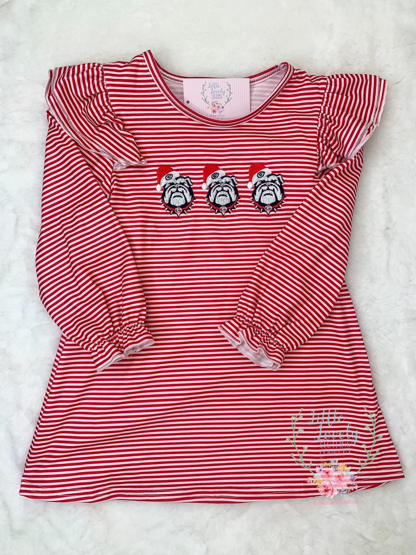 Striped Dawg Christmas Dress