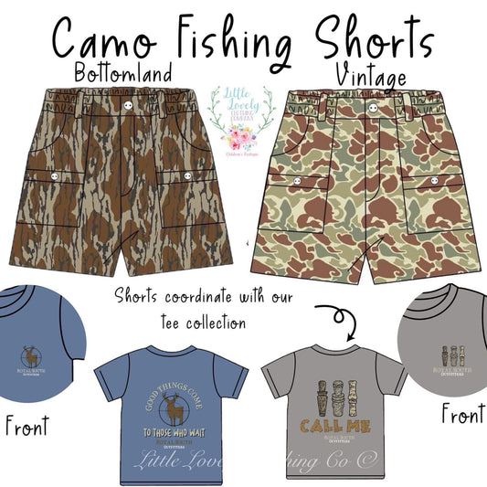 Camo Fishing Shorts Collection, Pre-Sale ETA June to LLCCO, then to Customers