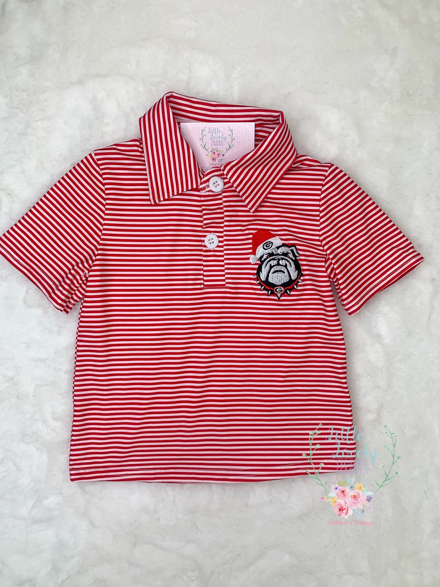 Striped Dawg Christmas Polo