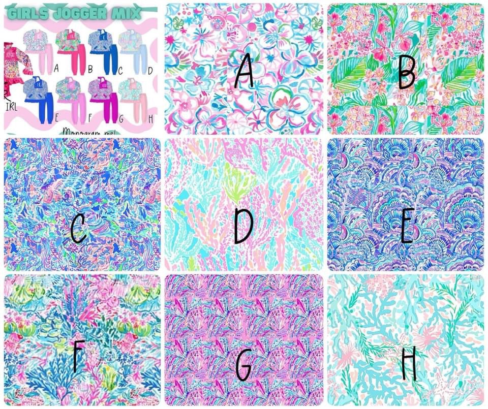 Girls Jogger Mix Eta Late Aug to LLCCO Then to Customers