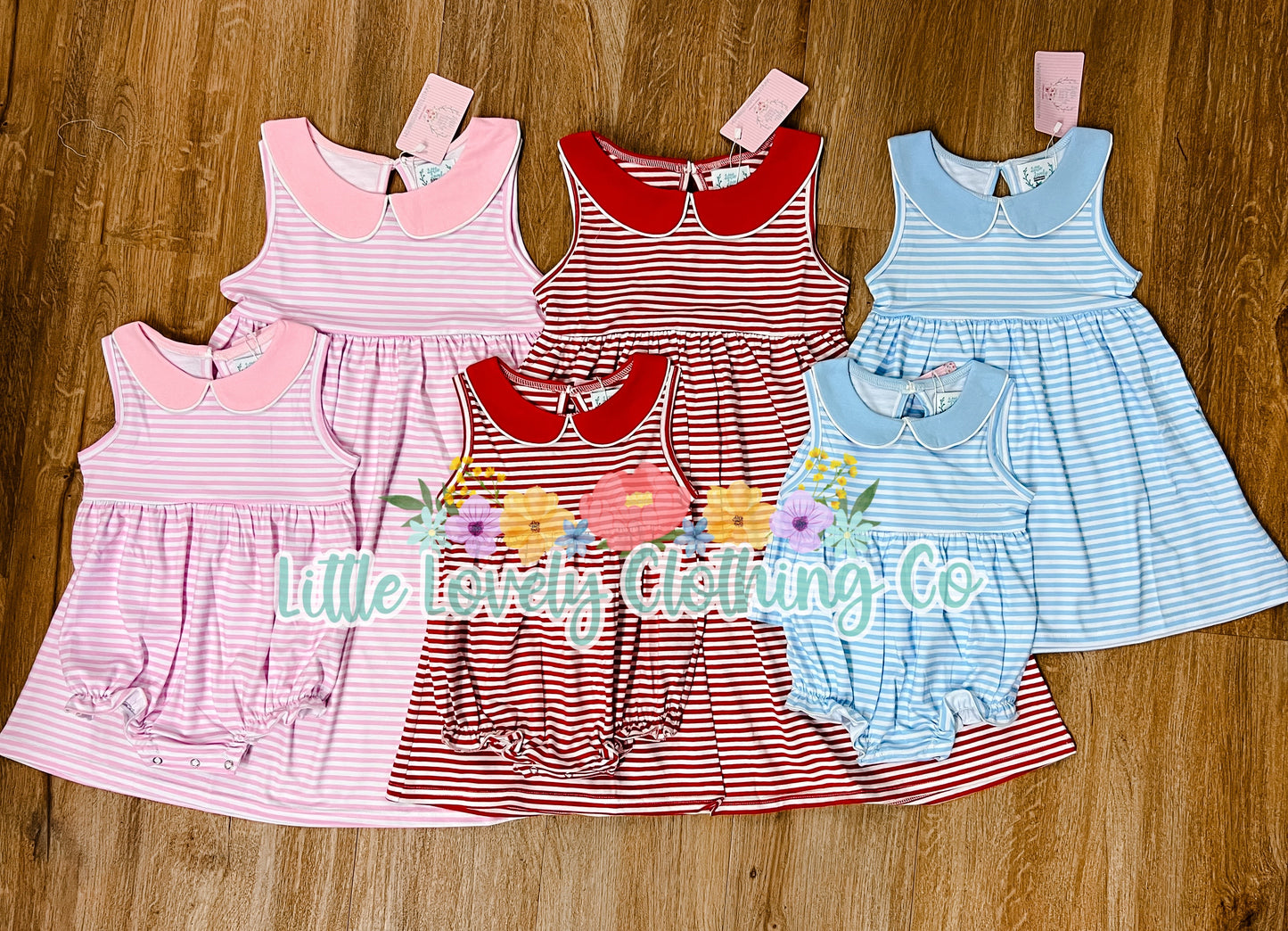 Girls Striped Dress and Bubble