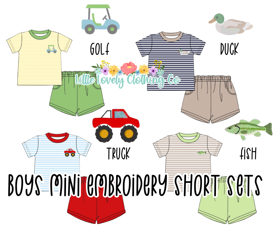Boys Mini Embroidery Sets, Pre-Sale ETA: Late Feb to LLCCO