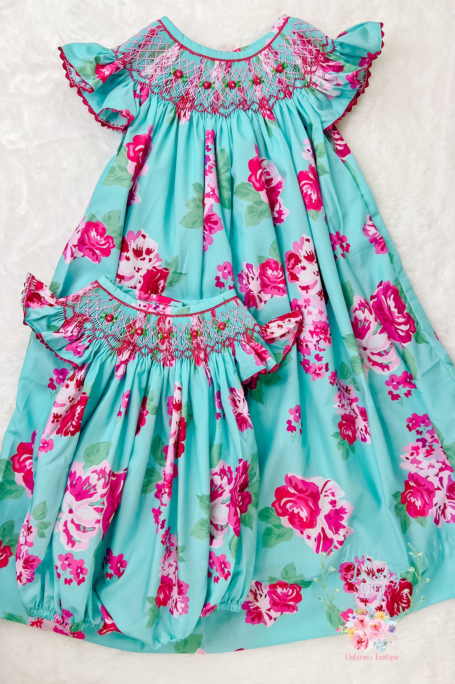 Rosey Geo Smocked Bubble