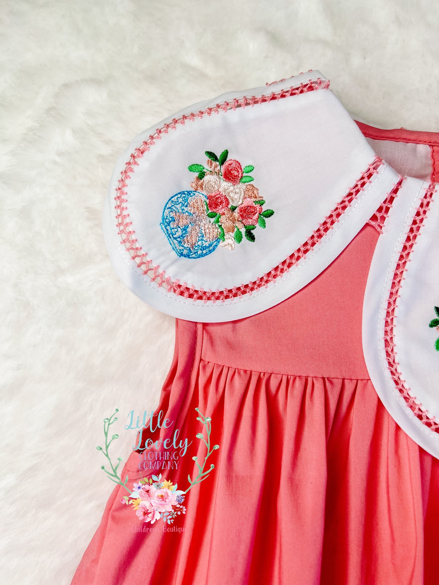 Coral Grandmillenial Tulip Dress