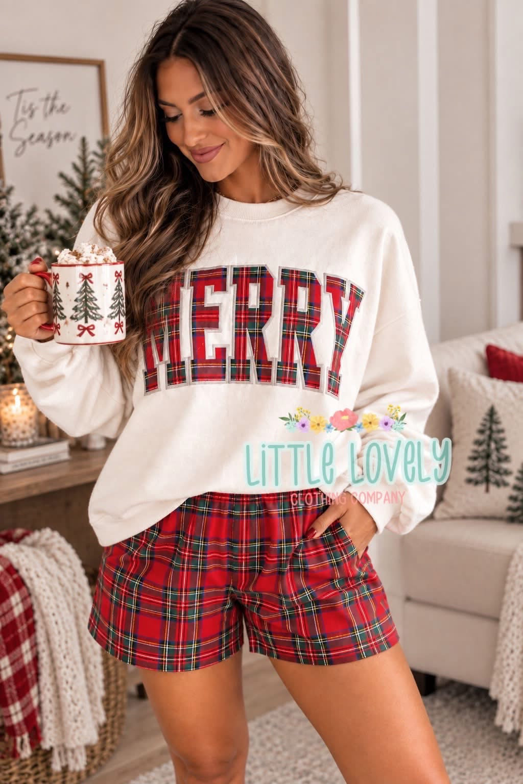 Merry in Plaid Ladies Lounge Set, ETA Late Oct to LLCCO