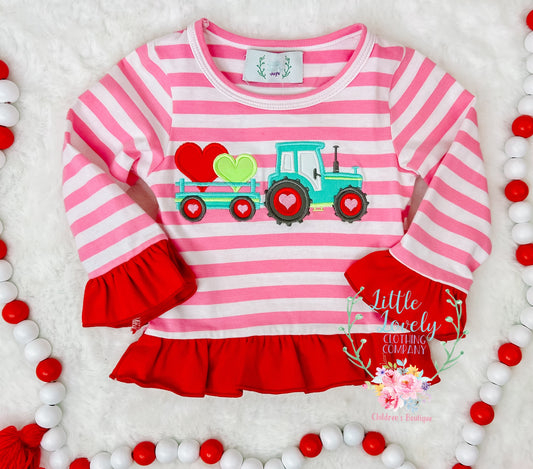 Valentine Tractor Girl Tee