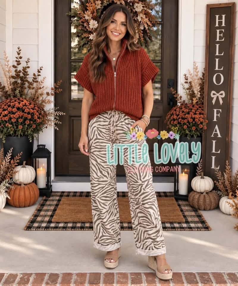Brown Zebra Pants , ETA Late Oct to LLCCO
