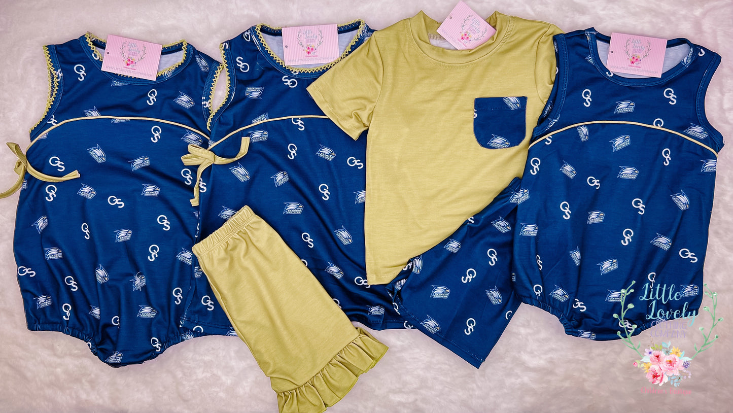 Blue & Gold Girls Bubble