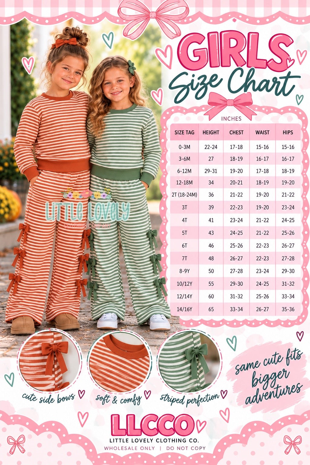 Fall Bow Stripe Sets — Presale Extras, ETA: Late Nov