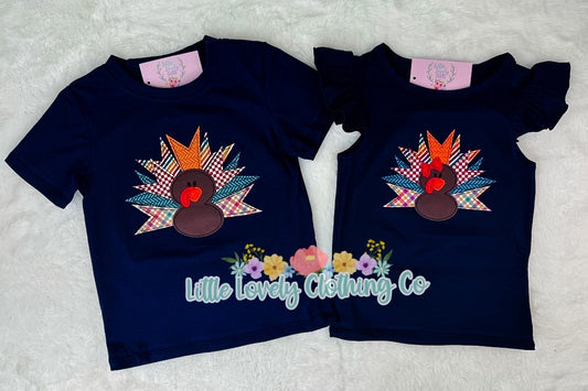 Plaid Turkey Boys Tee