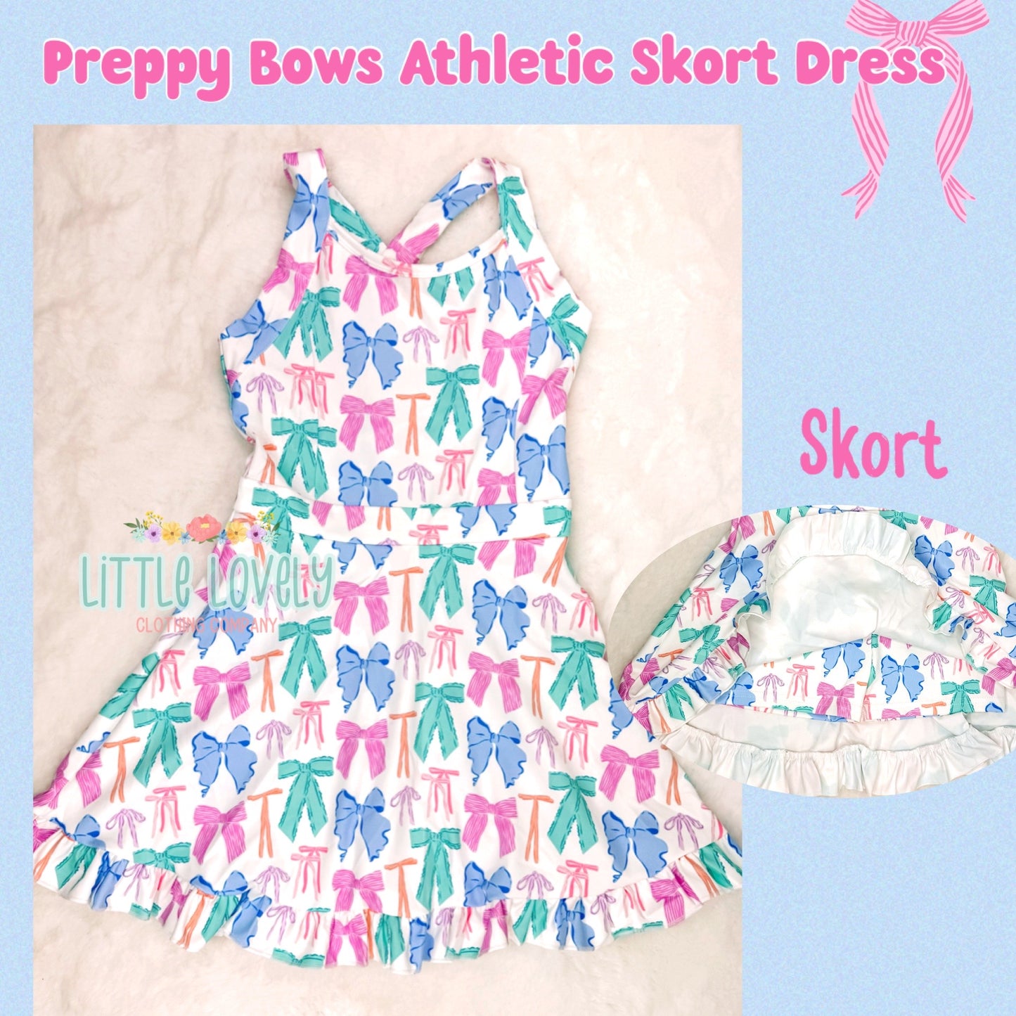 PREPPY BOWS ATHLETIC SKORT DRESS