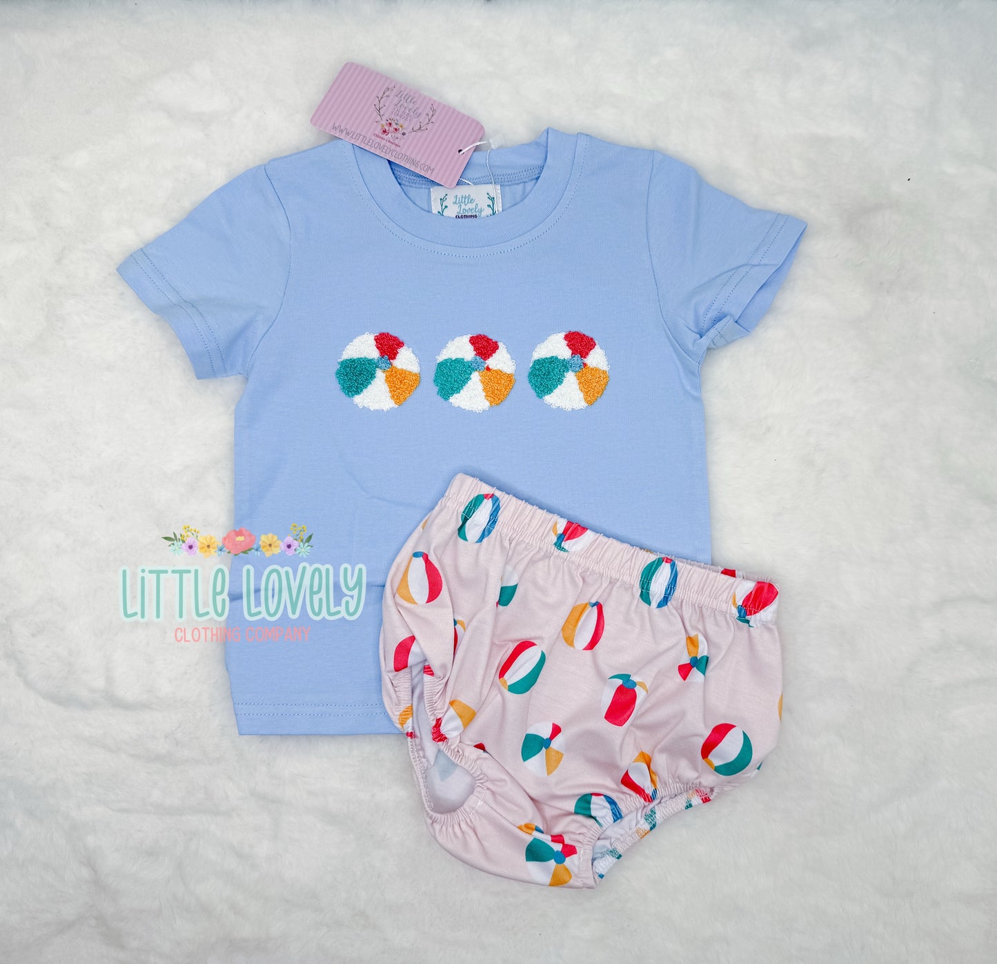 Beach Ballin French Knot Boys Diaper Set