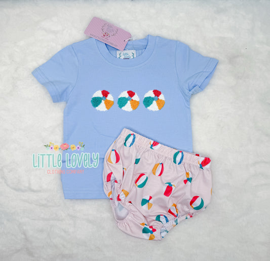 Beach Ballin French Knot Boys Diaper Set
