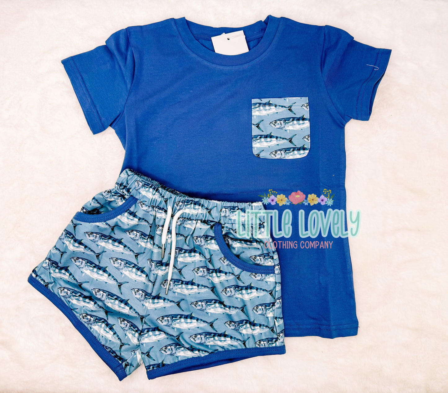 Let's Go Fishing Boys Short Set