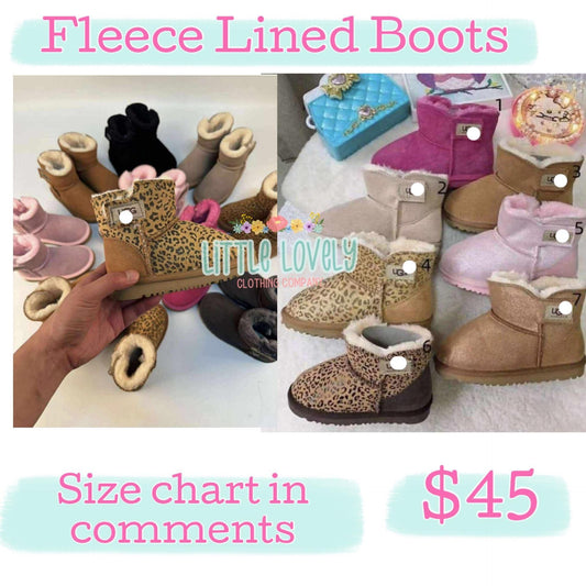 FLEECE GIRLS BOOTS {PRE-SALE}, ETA Late Nov to LLCCO