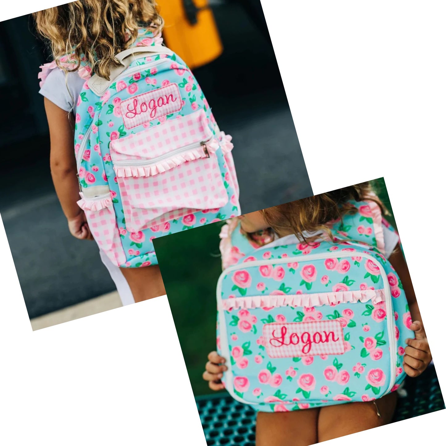 Watercolor Roses Bookbag and Lunch Box