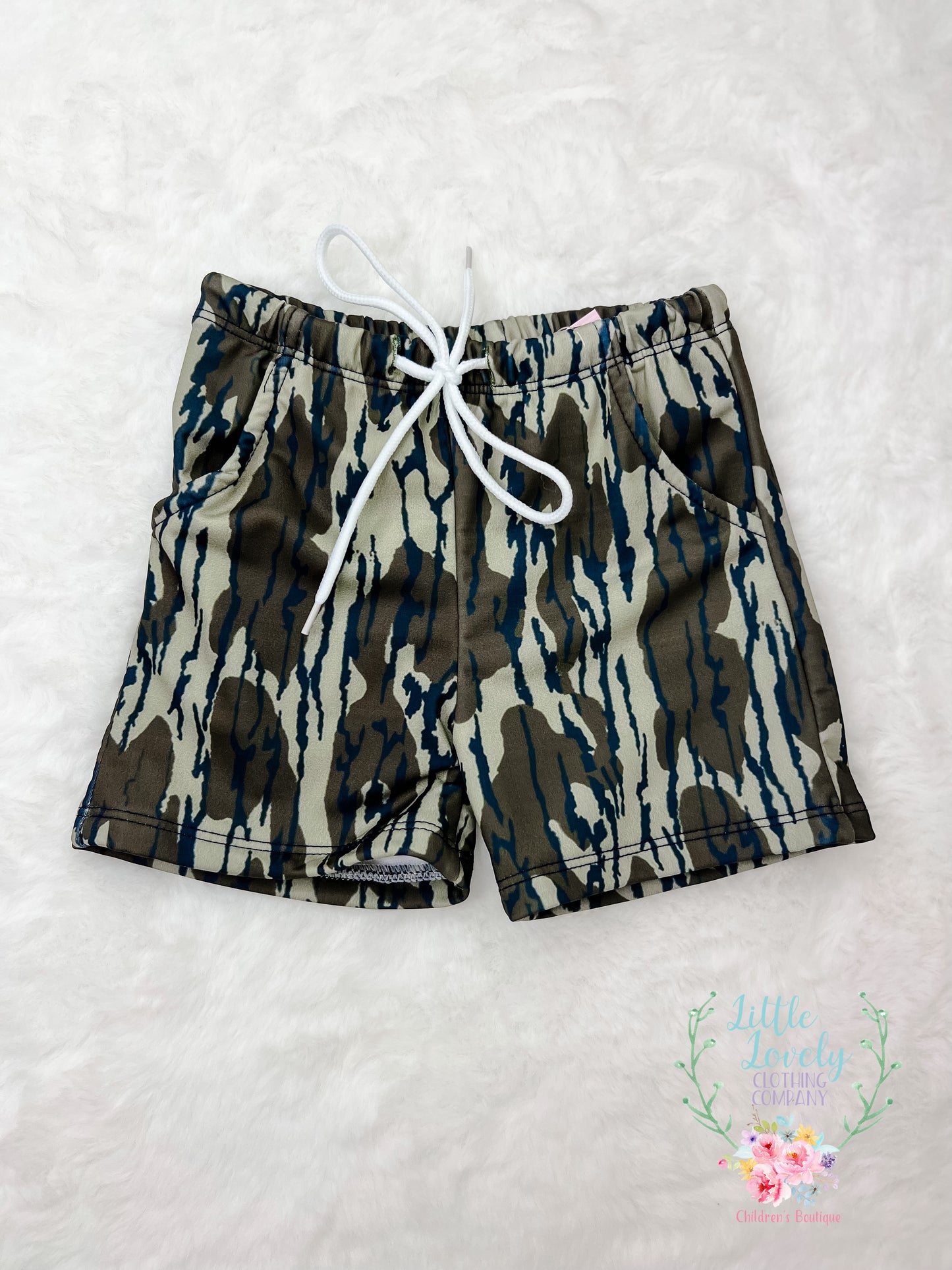 Tree Camo Boys Swim Trunk