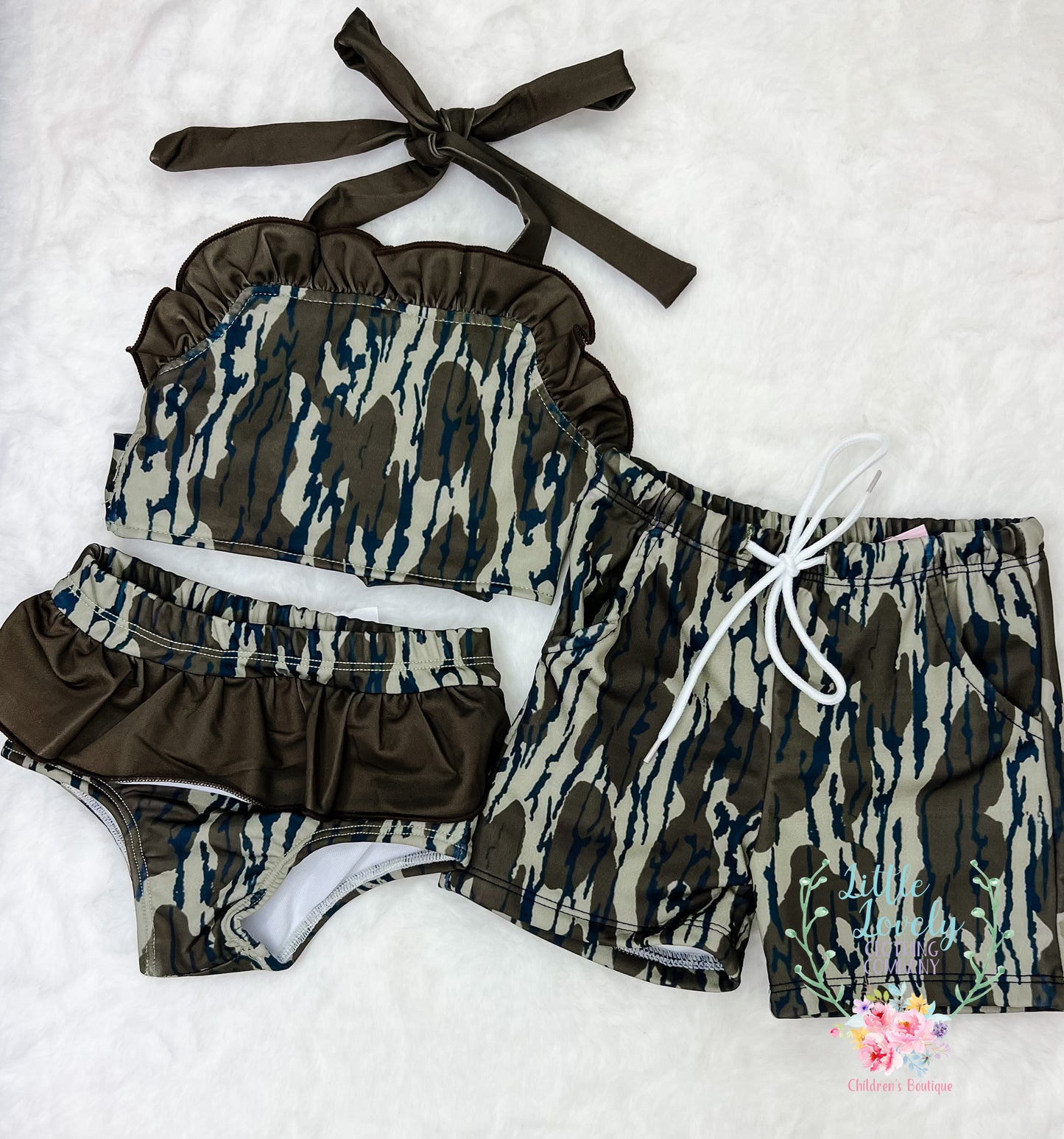 Tree Camo Boys Swim Trunk