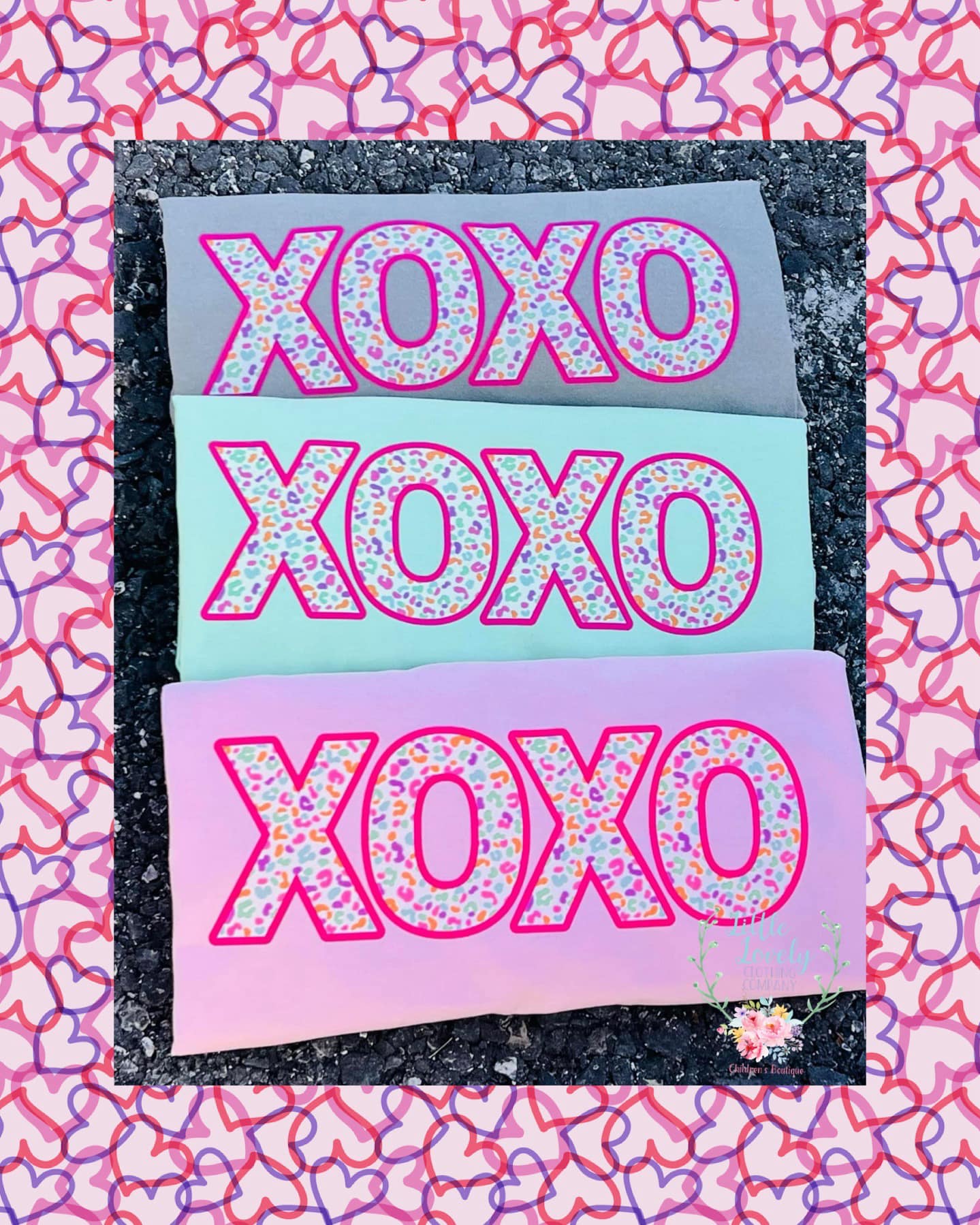 Colorful Leopard XOXO Tees Kids & Adult Presale ETA Late Jan to Customer
