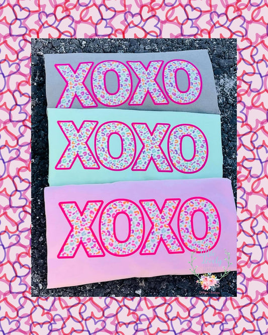 Colorful Leopard XOXO Tees Kids & Adult Presale ETA Late Jan to Customer