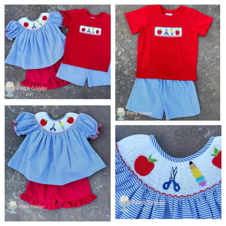 Back To School Smock Boys Set