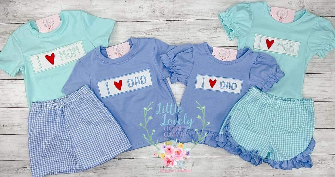 I Heart Mom/Dad 3 Piece Girls Set