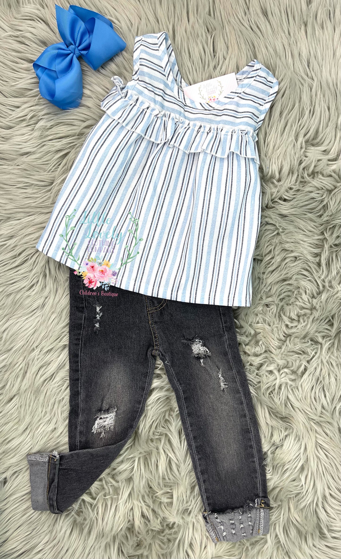 Distressed Denim Tunic Sets