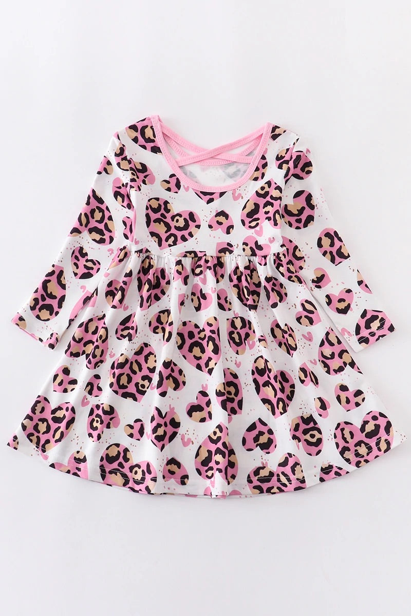 Leopard Hearts Girls Dress