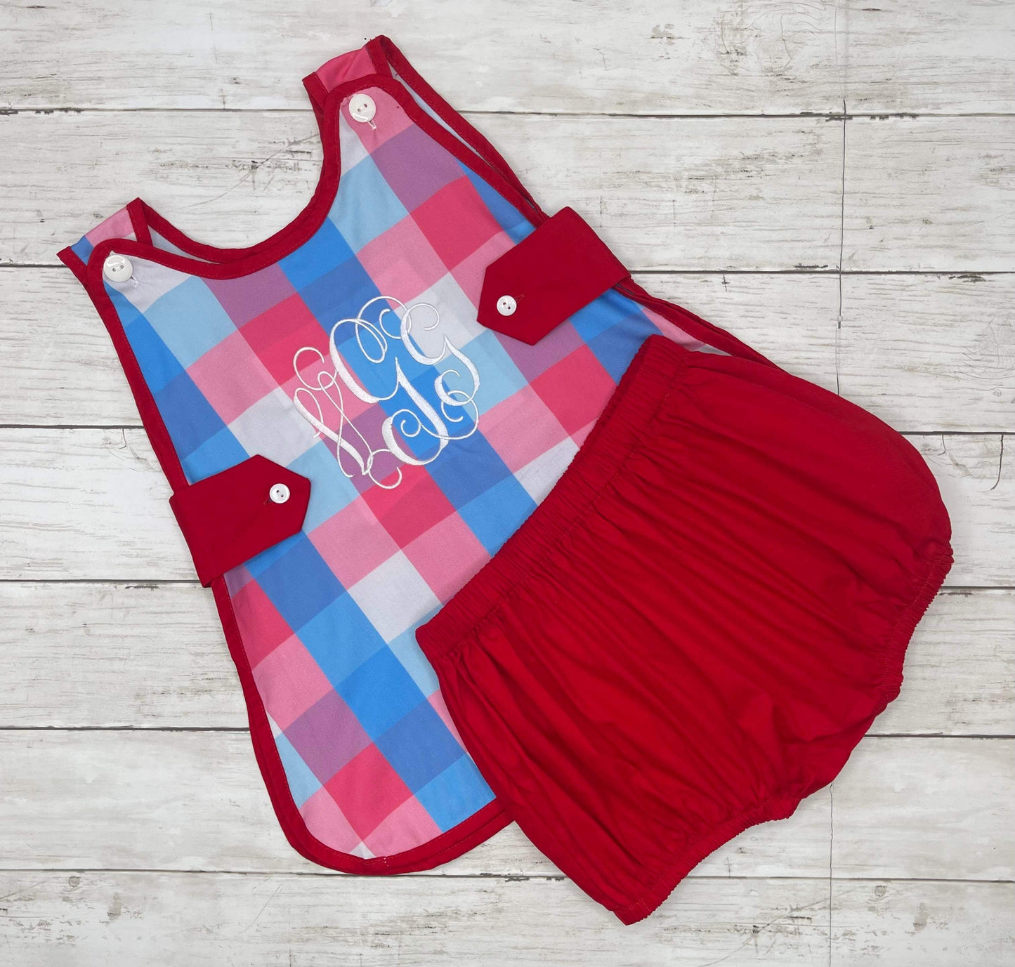 Patriotic Plaid Diaper Set