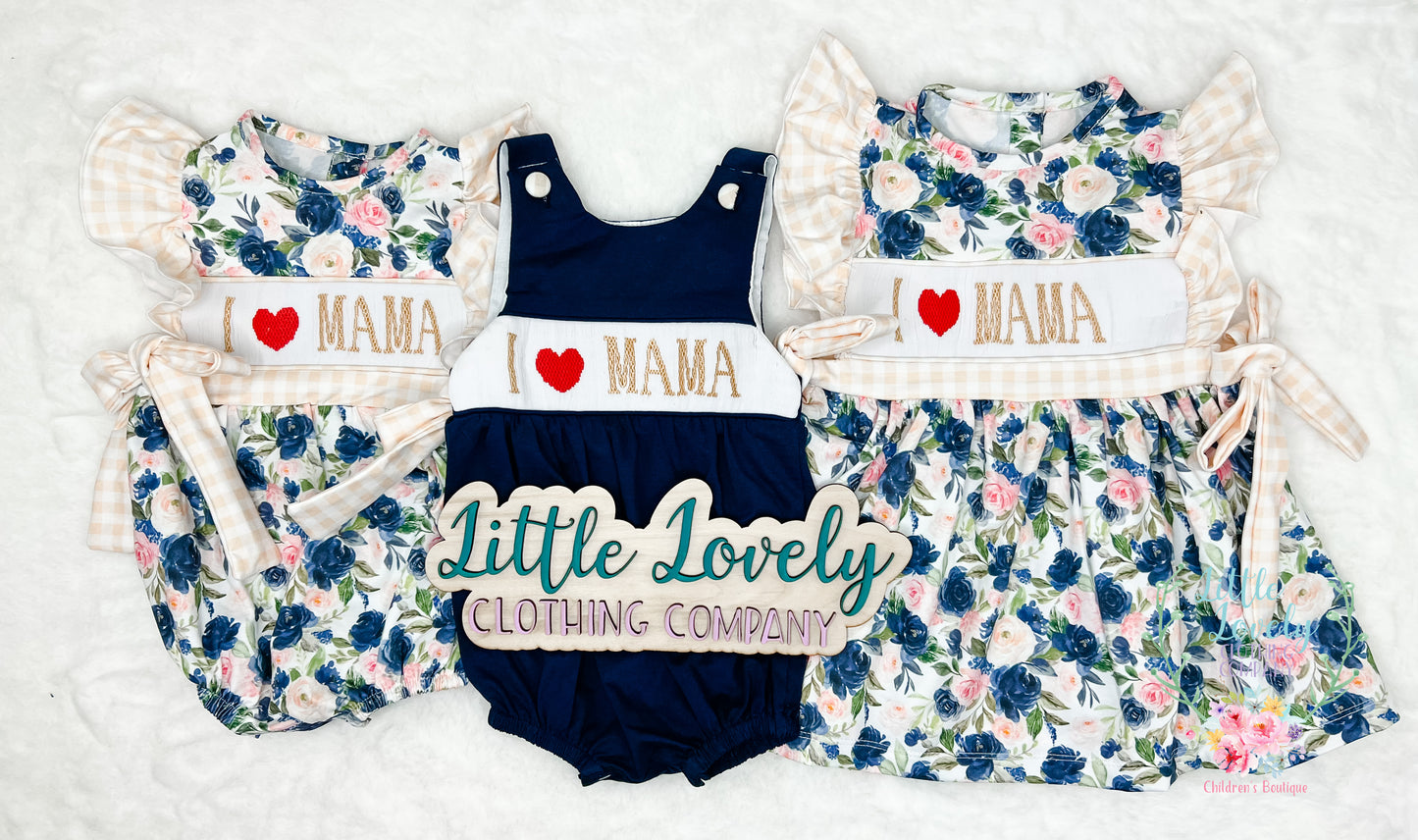 I Love Mama Smocked Dress