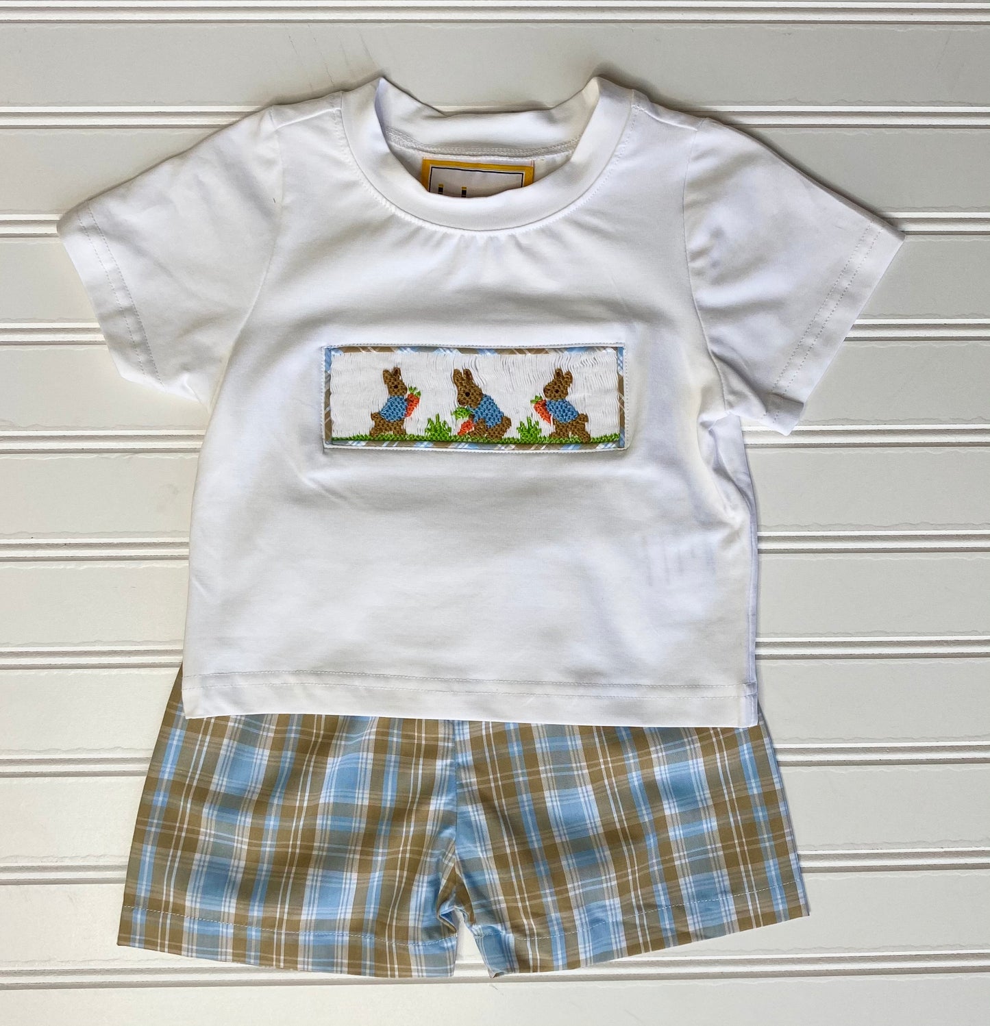 Smocked Bunny Boys Short Set & Bubble