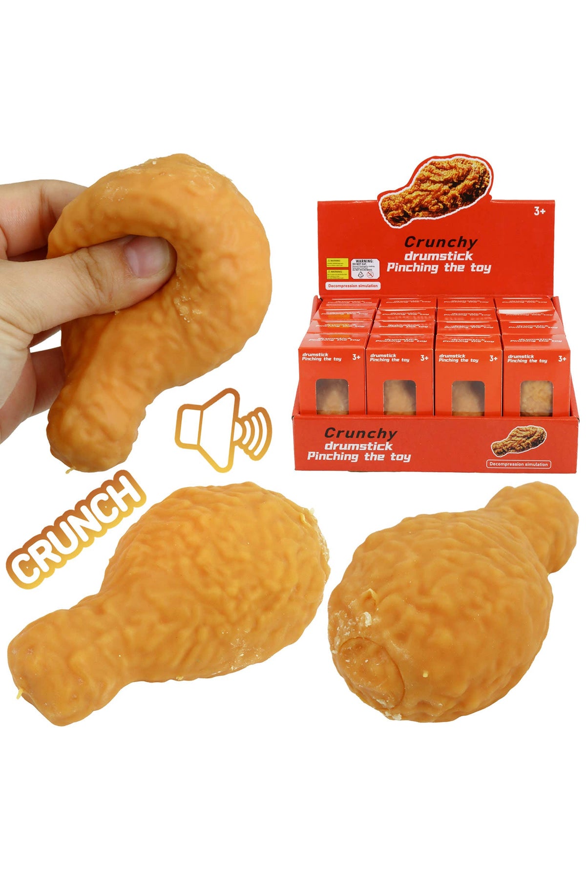 Fried Chicken Crunchy Bead Slime Filled TPR Squishy Toy — Presale, Ships in ~2 Weeks