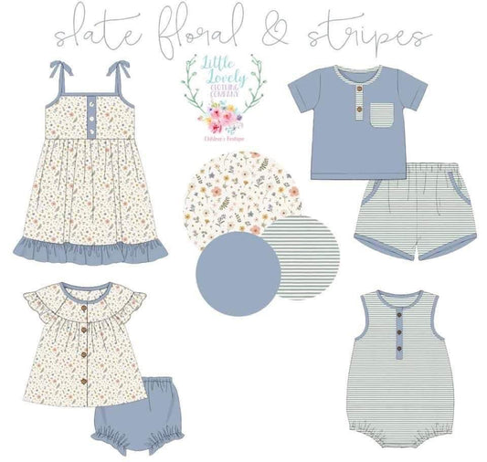 Slate Floral & Stripes Collection Pre-Sale ETA August to LLCCO Then to Customers