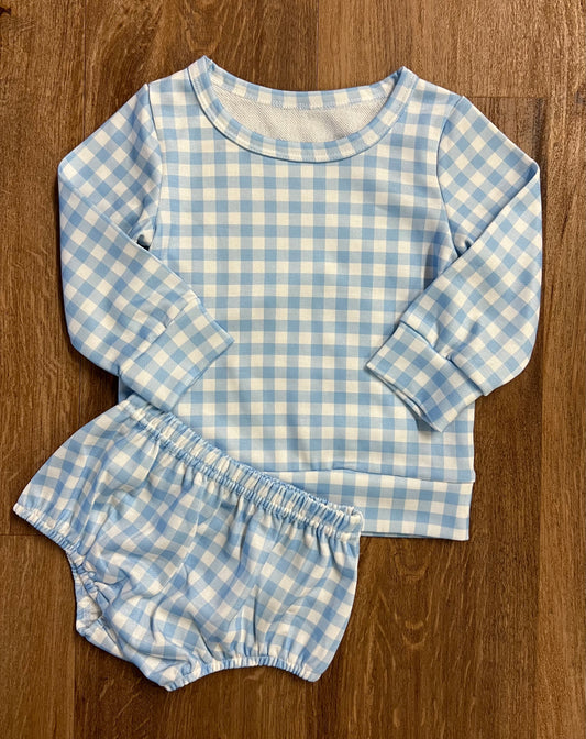 Gingham Sweater Diaper Set