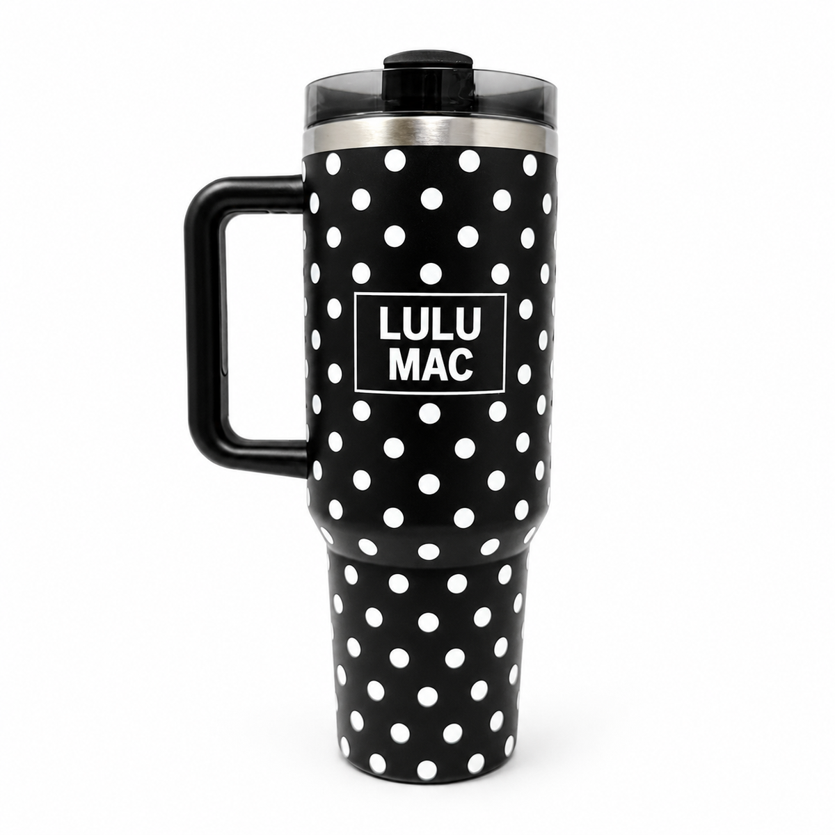 Lulu Mac BLACK/WHITE DOT TUMBLER — Presale ETA Late November