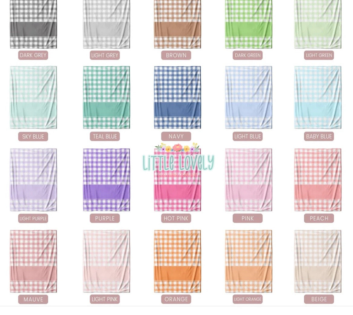 GINGHAM CUSTOM NAME BLANKETS, ETA: Early Dec