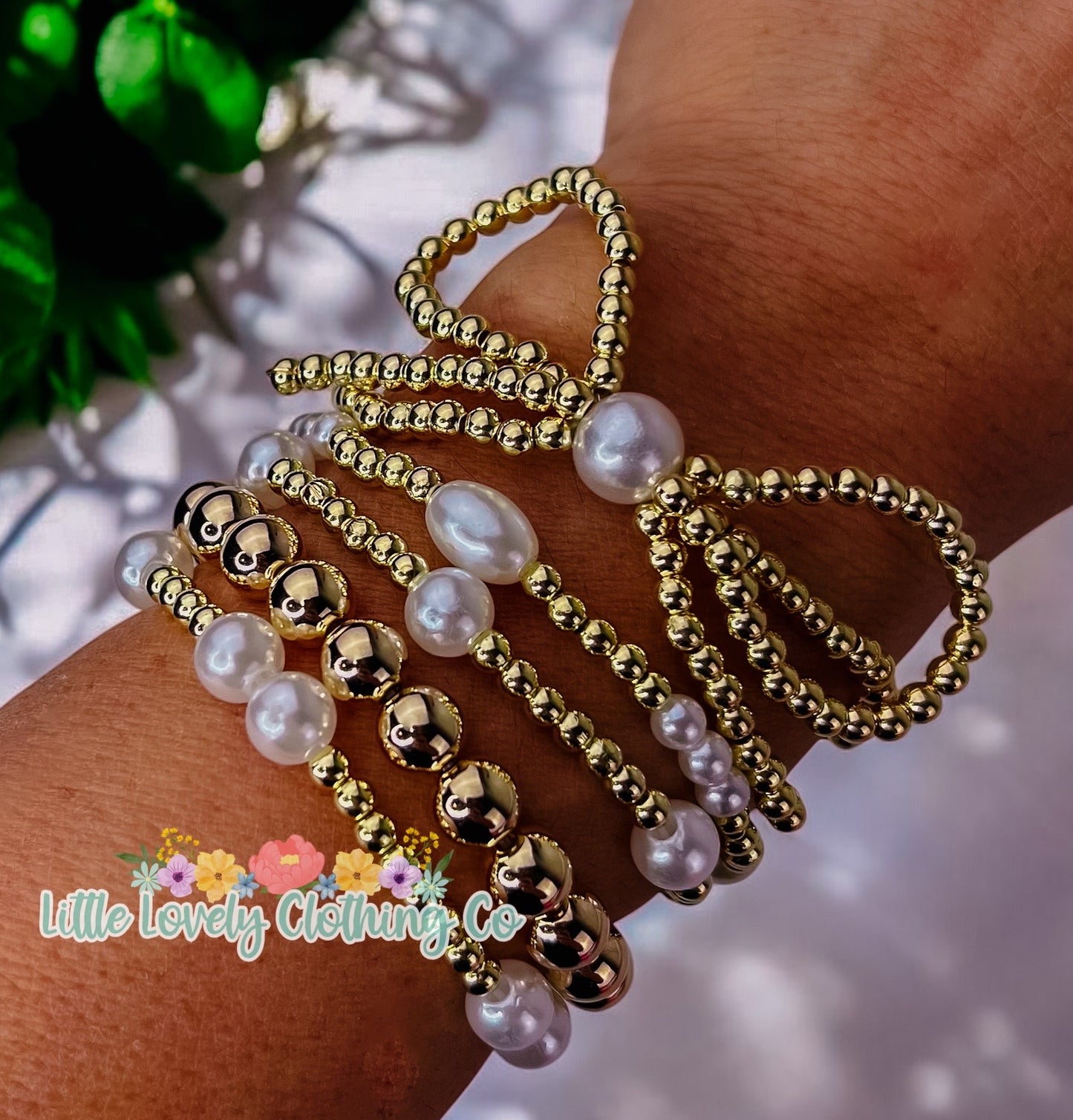 Gold Bow Bracelet Stack