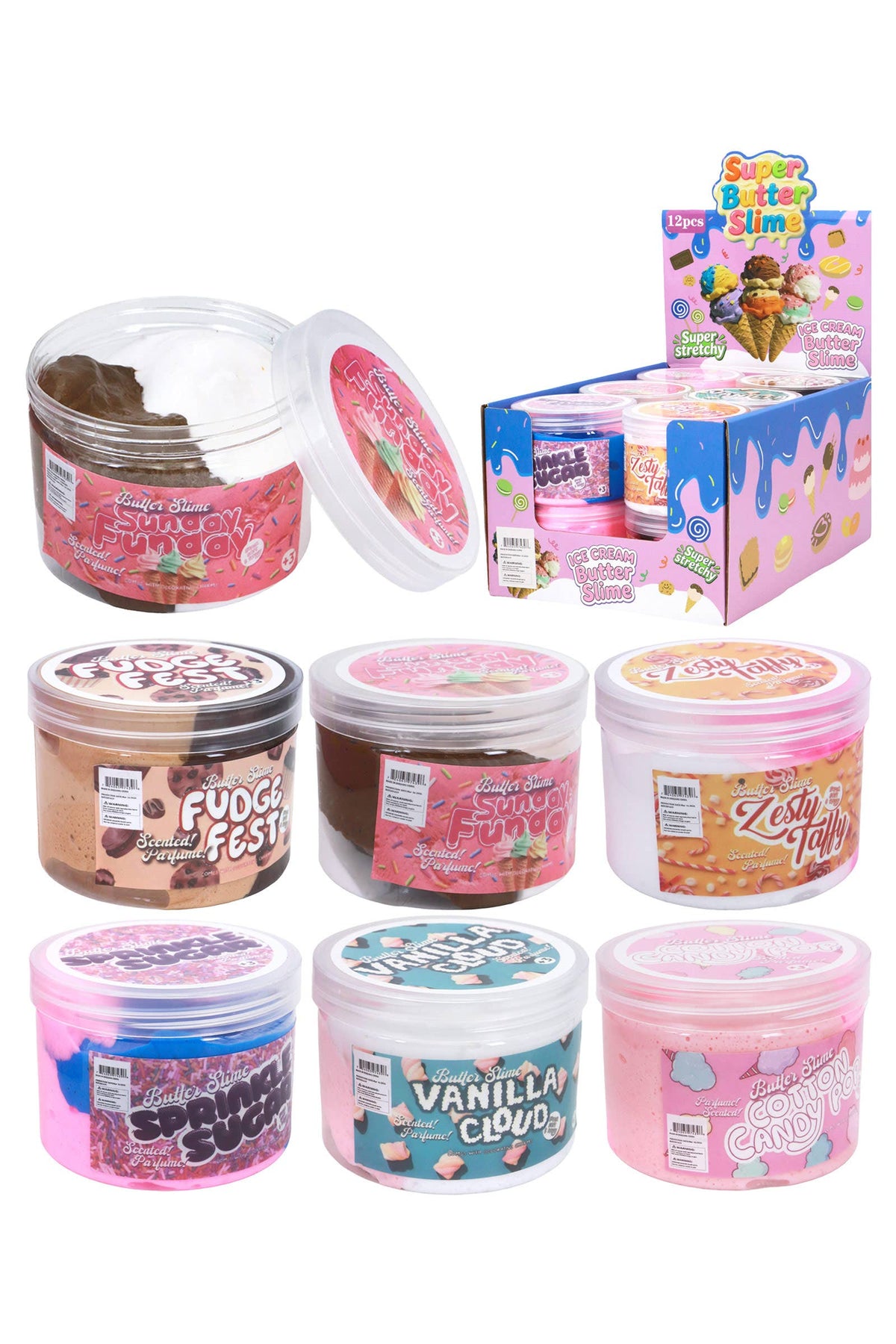 Sweet Desserts Butter Slime Jar - 12 Pcs — Presale, Ships in ~2 Weeks