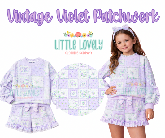 Vintage Violet Patchwork Athletic Set, Pre-Sale ETA: April to LLCCO