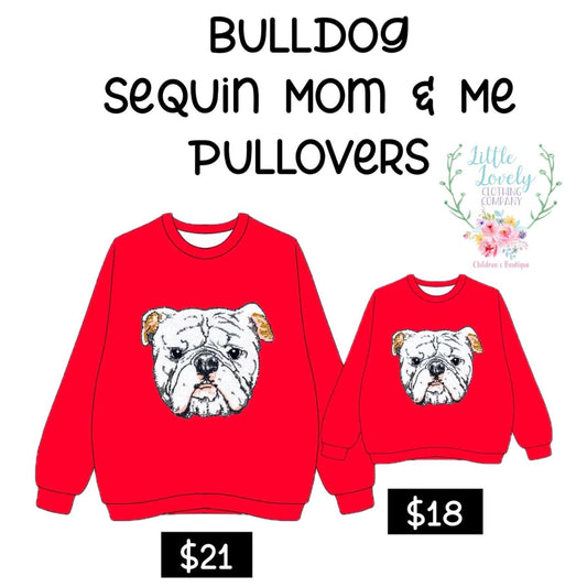 Bulldog Sequin Mom & Me Collection Presale ETA July to LLCCO Then to Customers